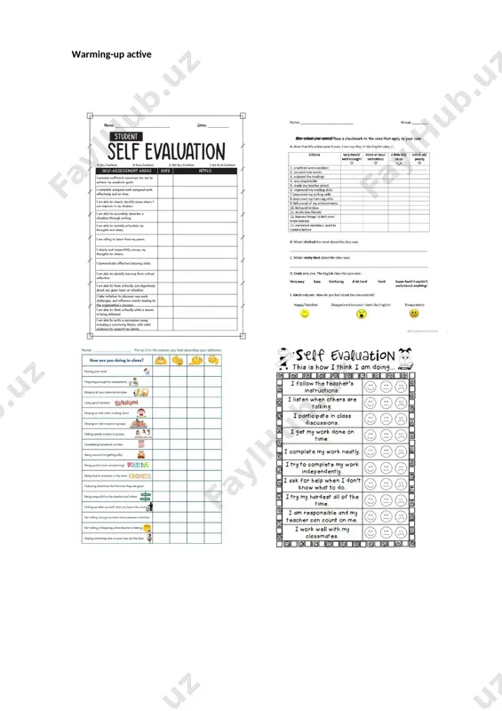 self-evaluation lesson plan for 9th grade english language - Page 5