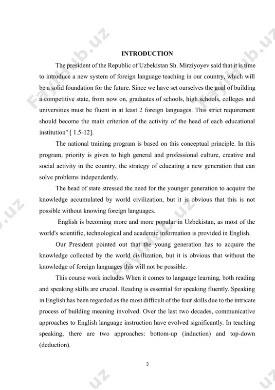 developed material and proper tasks and exercises make available the use of this work as a manual in teaching a foreign language. the structure and scope of the course work: introduction to the work, 2 chapters, 4 sections, general conclusions and recommendations, a list of ref chapter i. methodology of teaching english 1.1. interactive method in our contemporary century the term "active methods and forms of teaching" has long been used in pedagogical practice. it unites a group of pedagogical technologies that achieve a high level of activity of students' learning activities. recently, another term has become widespread - "interactive learning". modern science of education has approached the moment when there was a need to create pedagogical technologies that provide the most important thing in the educational process – the development of the personality of each student, his activity. it is necessary to create such learning conditions so that the …