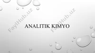 analitik kimyo — PPTX