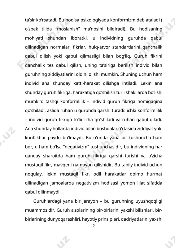 i: · alfa – guruh yetakchisi, o‘zgalarni faollikka va maqsad sari undaydi, ularga ishonch va qat’iylik baxsh etadi. · beta – guruhdagi ikkinchi shaxs – ekspert, ya’ni guruh baholovchisi, sovuqqon, mulohazali, alfaga nisbatan tadbirli, guruhga xos norma va qoidalar himoyachisi. · gamma – passiv moslashuvchi, o‘zini oshkora qilmaslikka urinadi. bunday odamlar odatda to‘rt toifaga bo‘linadi: 1) alfaga sodiq va unga hamsoya shaxs; 2) loqayd xodim, bundaylar alfa uchun qulay kimsa; 3) o‘z mavqeidan norozi, ammo bo‘ysunishga majbur; 4) o‘z fikriga ega, lekin rahbarga til tekizmasdan guruhdagi mavjud tartibni tanqid ostiga oluvchi shaxs. · omega – guruh nafrati va noroziligi qaratilgan xodim. · r – muxolif, alfaga qarshi chiquvchi xodim odatda ushbu sanab o‘tilgan rollarni deyarli har bir guruhda uchratish mumkin. agar guruh a’zolari ko‘pchilikni tashkil etmasa, ba’zida xodimning o‘zi ham bir necha rolni ijro etishi mumkin, ammo oqibatda guruhda anchagina zo‘riqish holati kuzatiladi. guruhning samarali faoliyati uchun zarur rollar tasnifi …