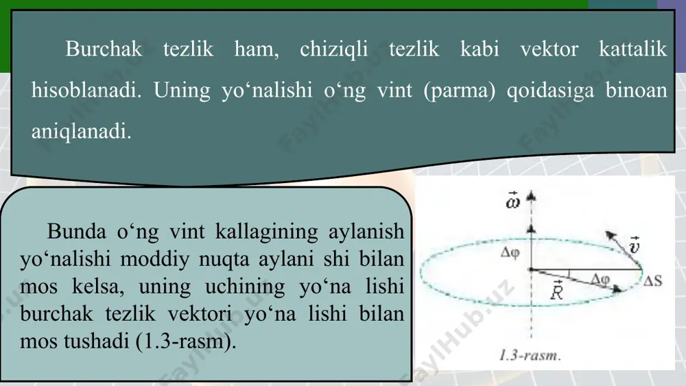 aylana bo‘ylab notekis harakat. burchak tezlanish. tangensial tezlanish 10 - sinf - Page 5
