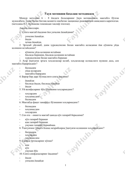psixologik testlar jamlanmasi — DOC