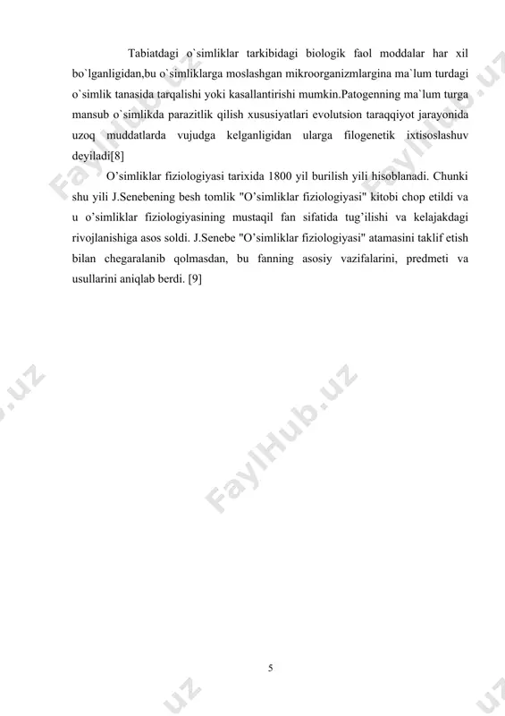 arlanmasligi, uni qabul qilmasligi yoki chidamlilik xususiyatini namoyon qilishi tushuniladi. shunday qilib, kasallikning kelib chiqishi uchun o ‘simlik, parazit va ekologik sharoit asosiy ro’l o‘ynaydi. fitoimmunitet to‘g‘risida tushunchaga ega bo‘lish qishloq xo‘jaligida muhim iqtisodiy ahamiyatga ega. masalan, kungaboqar o ‘simligi gullik parazitlar bilan 100% ga zararlanadi. kasallikka chidamli navlarni yetishtirishni yolga qo‘yish natijasida kungaboqarning gullik parazitdan to‘liq qutilish imkoni vujudga keldi. bug‘doyning ko‘ng‘ir zang, unshudring kasalligiga chidamli, karam va kartoshkaning rakka chidamli navlarini yaratish, ularga qarshi kurashning eng samarali yo‘li hisoblanadi. o‘simliklar immunitet xususiyati kelib chiqishi, hosil bo‘lishiga qarab quyidagi turlarga bo‘linadi. nasldan naslga o ‘tuvchi immunitetga tug‘ma yoki tabiiy immunitet deyiladi. o‘simliklar hayoti jarayonida biror kasallik bilan kasallanmaslik xususiyatiga sun’iy yoki orttirilgan immunitet deyiladi. o‘simliklarning bir necha turdagi kasalliklarga nisbatan immunitet hosil qilish xususiyatiga kompleks yoki guruhli immunitet deyiladi. masalan, kartoshka o‘simligi rak va fitoftorioz kasalligiga nisbatan immunitet xu susiyatini namoyon qiladi. kompleks immunitet hosil qiladigan o‘simliklarni ekish qishloq …