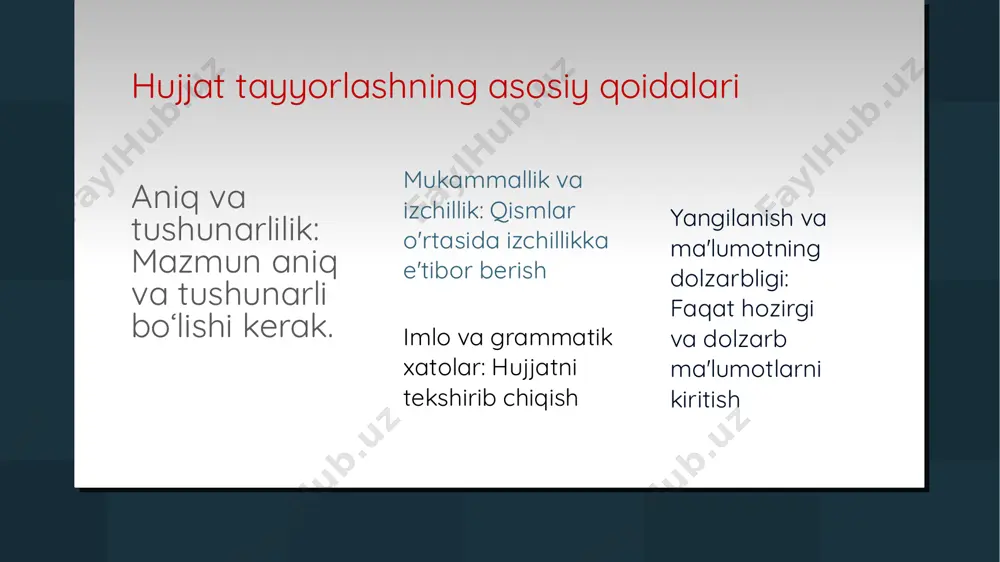 hujjatlarning zaruriy qismlari va rasmiylashtirish tartibi - Page 4