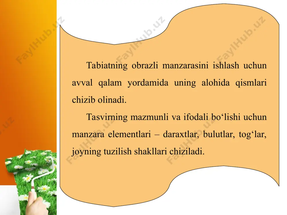 unonchi, tabiat har qachon ijodiy izlanishlar, go‘zallikni his qilish manbayi bo‘lib kelgan. *