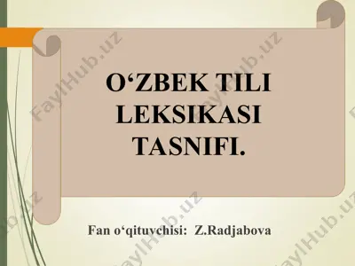o‘zbek tili leksikasi — PPT