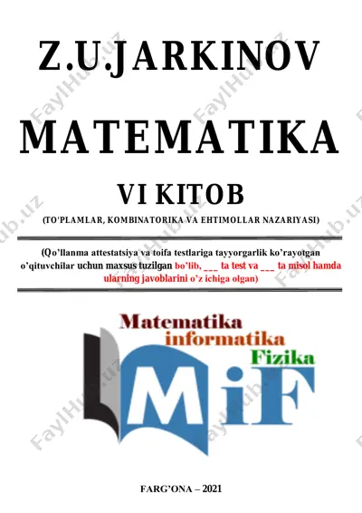 to'plamlar, kombinatorika va ehtimollar nazariyasi — PDF
