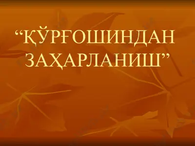 қўрғошиндан  зардалиш — PPTX