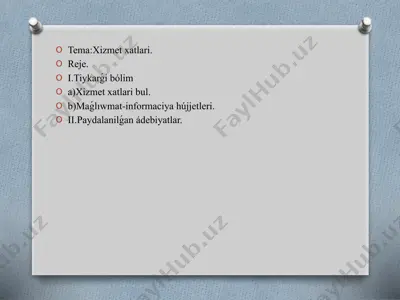 xizmet xatlari — PPTX
