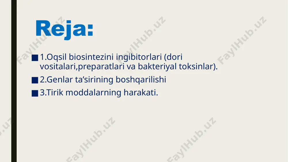 osferaning ozon qatlami tomonidan himoyalangan. veterinariya amaliyotida qo'llaniladigan ko'plab antibiotiklar hatto tarjima bosqichida ham bakterial oqsil sintezini (linkomitsin, eritromitsin, xloramfenikol) inhibe qiladi. bunday holda, mikrob hujayrasi o'ladi yoki uning rivojlanishini to'xtatadi. tetratsiklinlar kabi antibiotiklar yuqori hayvonlar hujayralarida ribosoma sinteziga ta'sir qilmaydi. penitsillinlar oqsil sintezining to'g'ridan-to'g'ri ingibitorlari emas, ammo ularning bakterial inhibitiv ta'siri hujayra devori geksapeptidlari sintezini blokirovka qilish bilan bog'liq. shuni ta'kidlash kerakki, oqsil sintezi nafaqat ribosomalarda, balki mitoxondriyalarda ham sodir bo'ladi.mitoxondriyalar o'z ehtiyojlari uchun to'liq va mustaqil oqsil sintez apparatiga ega, ammo bu organellalarda barcha mitoxondriyal oqsillar sintez qilinmaydi. mitoxondriyal rnk umumiy hujayra rnkning atigi 3% ni tashkil qiladi. mitoxondriyal ribosomalar sitoplazmatiklardan kichikroqdir. uga kodoni sitoplazmadagi oqsil sintezining yakunlovchisi sifatida mitoxondriyalarda ugg kodon bilan birga aminokislotalarni kodlash uchun ishlatiladi. ribosomalarda sintez qilingan oqsillar hali to'liq tugallangan holatga ega emas. ular birlamchi polipeptidlarni ifodalaydi, keyinchalik ular ko'p modifikatsiyaga (monomerlarning oligomerlarni hosil qilish uchun birlashishi, kofermentlarning qo'shilishi, kimyoviy transformatsiyalar) o'tadi, bu …