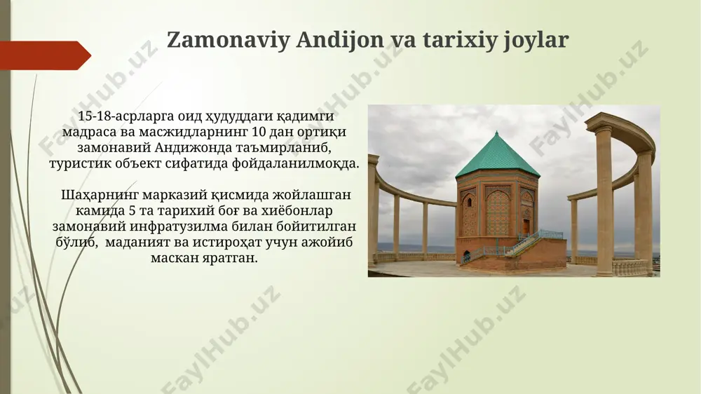 andijon shahridagi tarixiy joylar taqdimoti - Page 5