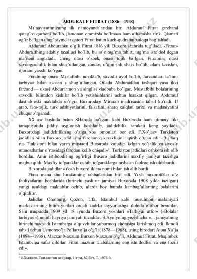 abdurauf fitrat haqida ma’lumot — DOCX