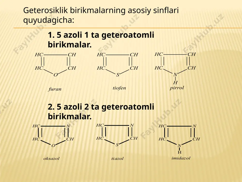 an unqernia victoris“ (omon qora) o‘simligining yer ustki qismidan (toshkent kimyo farmatsevtika zavodida) olinadi. galantamin vodorod bromid tuzi tibbiyotda bolalarni shol kasalliklaridan (poliomiyelit) davolashda ishlatiladi. uni xlorid kislota bilan ishlab, metilopogalantamin preparati olinadi, u qon bosimni tushiruvchi dori sifatida keng ishlatiladi. kofein — choy bargini qayta ishlash sanoatida choy barglari chiqindisidan olinadi. u oq kristall bo‘lib, 234—237°c eriydi, tibbiyotda markaziy nerv sistema ishlarini yaxshilashda keng ishlatiladi. e’tiboringiz uchun rahmat image4.jpeg image5.wmf image6.wmf oleobject1.bin oleobject2.bin image7.wmf image8.wmf oleobject3.bin oleobject4.bin image9.wmf image10.wmf oleobject5.bin oleobject6.bin image11.wmf oleobject7.bin image12.wmf oleobject8.bin image13.wmf oleobject9.bin image14.wmf oleobject10.bin image15.wmf oleobject11.bin image16.wmf oleobject12.bin image17.wmf oleobject13.bin image18.wmf image19.wmf oleobject14.bin oleobject15.bin image20.wmf oleobject16.bin image21.wmf oleobject17.bin