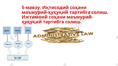 иқтисодий соҳани маъмурий-ҳуқуқий тартибга солиш — PPT
