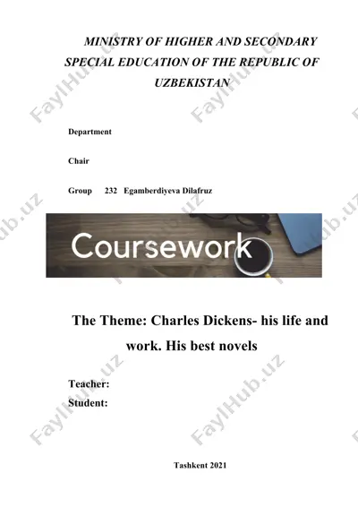 charles dickens- his life and work. his best novels — DOC