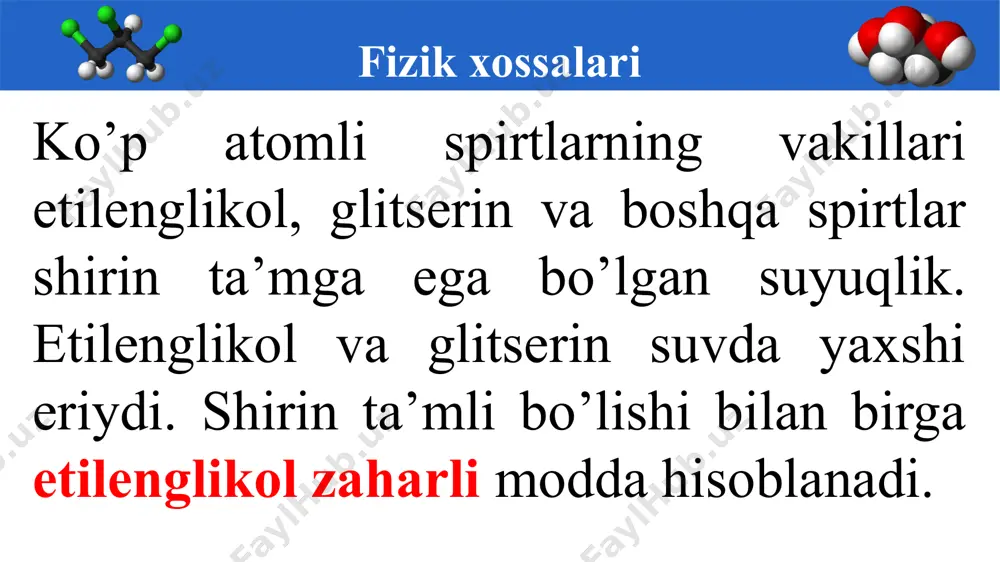 ko‘p atomli spirtlarning fizik va kimyoviy xossalari - Page 3