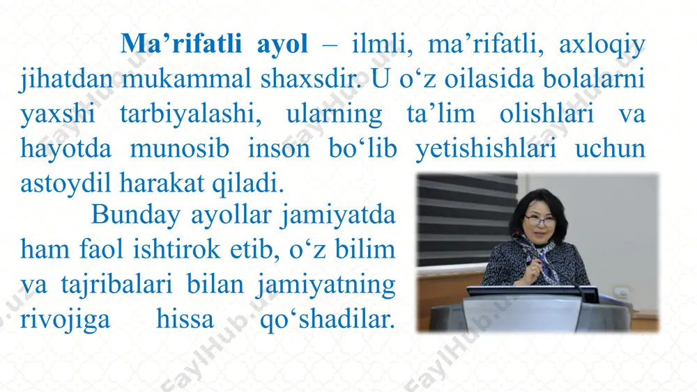 ma’rifatli ayol – jamiyat tarbiyachisi - Page 4