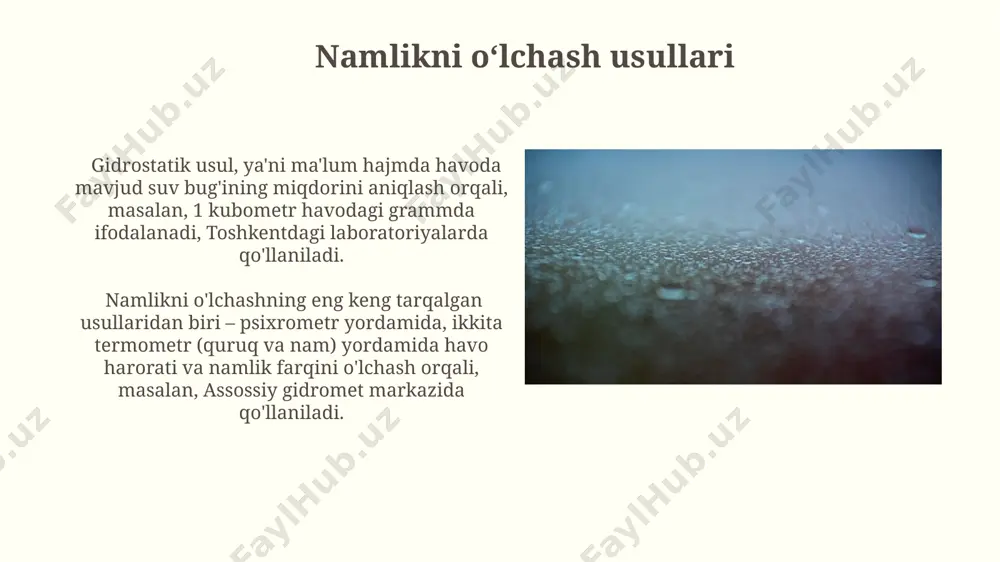 atmosferadagi suvlar. nisbiy va mutlaq namlik - Page 4