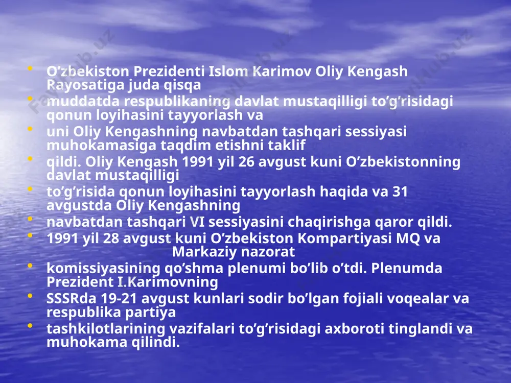 o’zbekiston mustaqilligining e’lon qilinishi va uning tarixiy ahamiyati - Page 4