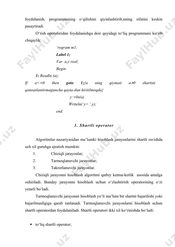 tashkiliy, o‘tish va shartli operatorlar - Page 4
