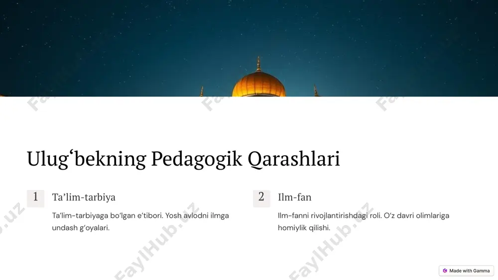 mirzo ulug‘bekning pedagogik g‘oyalari va ma’rifatparvarlik faoliyati - Page 4