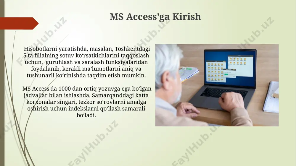 ms access ma’lumotlar bazasini boshqarish tizimi (so‘rov. hisobot) - Page 5