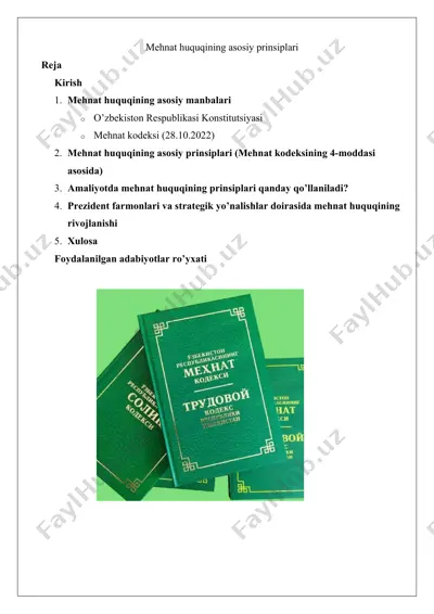mehnat huquqining asosiy prinsiplari — DOCX