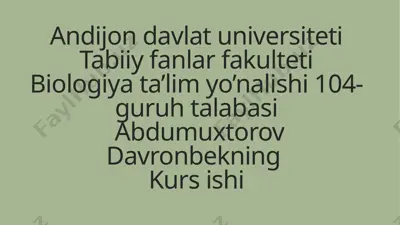 suvo’tlar (algae) dunyosi — PPTX