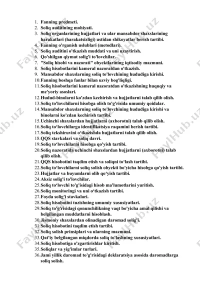 soliq auditining mohiyati — DOCX
