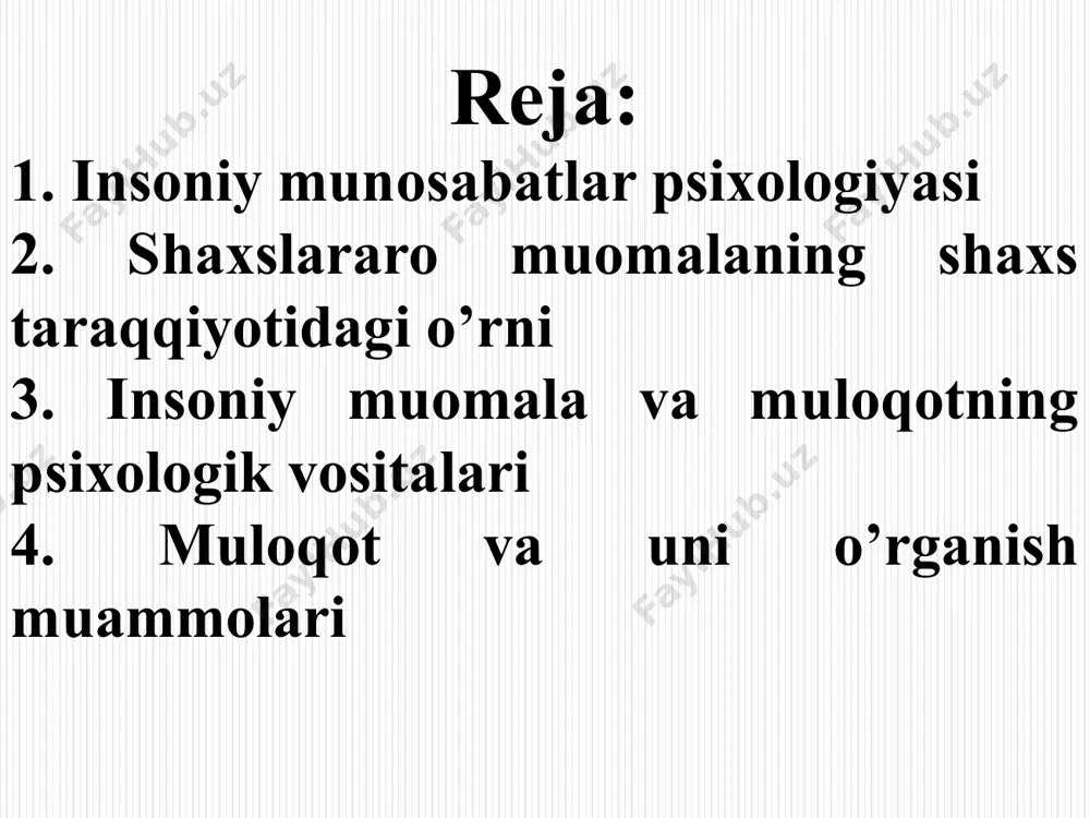 -birini tushunishdir. bu jarayonning murakkabligi, kerak bo’lsa, «jozibasi», betakrorligi shundaki, o’zaro bir xil til topishish yoki tomonlarning aynan bir xil o’ylashlari va gapirishlari mumkin emas. agar ana shunday vaziyatni tasavvur qiladigan bo’lsak, bunday muloqot eng samarasiz, eng beta’sir bo’lgan bo’lar edi. masalan, tasavvur qiling, uzoq vaqt ko’rishmay qolgan do’stingizni ko’rib qoldingiz. siz undan hol-ahvol so’radingiz, lekin u tashabbusni sizga berib, nimaiki demang, sizni ma’qullab, gapingizni qaytarib turibdi. bunday muloqat juda bemaza bo’lgan va siz ikkinchi marta o’sha odam bilan iloji boricha rasman salom-alikni bajo keltirib o’tib ketavergan bo’lardingiz. ya’ni, muloqot faoliyati shunday shart-sharoitki, unda har bir shaxsning individualligi, betakrorligi, bilimlar va tasavvurlarning xilma-xilligi namoyon bo’ladi va shunisi bilan u insoniyatni asrlar davomida o’ziga jalb etadi. har qanday faoliyatdan zerikish, charchash mumkin, faqat odam muloqotdan, ayniqsa, uning norasmiy samimiy, bevosita shaklidan charchamaydi, yaxshi suhbatdoshlar doimo ma’naviy jihatdan rag’batlantiriladilar. xxi asr bo’sag’asida odamning eng tabiiy bo’lgan muloqotga ehtiyoji, uning sirlaridan xabardor bo’lish …