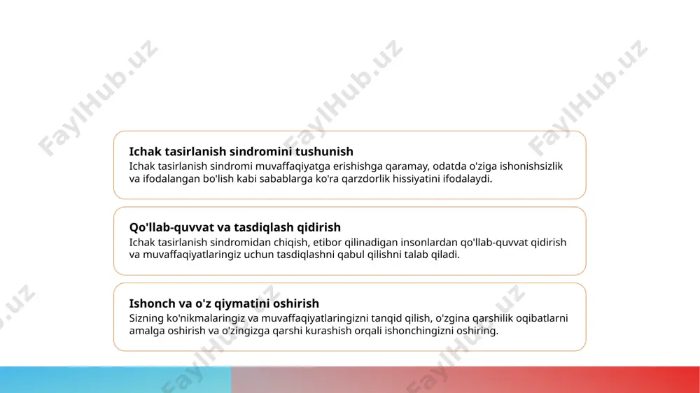 sindromini taniqlash partnyorlar bilan ochiq muloqot qilish professional yordam so'ralishi sevgi va dostlik munosabatlarida yetarli emasligingiz yoki qadriyat sizda ichak tasirlanish sindromini aniqlashga yordam bera oladi. o'z nogo'zlar va qo'rqinlaringiz haqida ishonchli muloqotlar partnyorlar orasida ichak tasirlanish sindromi bilan muomalaga yordam beradi. terapevt yoki konsultantga murojaat qilish ichak tasirlanish sindromini hal qilish va munosabatlar dinamikasini yaxshilash uchun vositalar va strategiyalar beradi. kreativ sohalar ichidagi ichak tasirlanish sindromi 1 2 3 ichak tasirlanish sindromining tavsifi umumiy belgilari kreativlikga ta'siri kreativ sohalar ichidagi ichak tasirlanish sindromi, muvaffaqiyatsizlik yoki yolg'on hissiyatiga ega bo'lish, o'zini shak va xavf bilan ta'minlashni anglatadi. belgilari o'z muvaffaqiyatlarini pastga solish, muvaffaqiyatsizlik qo'rqishi, doimiy tasdiqlash qidirish, va muvaffaqiyatni talant emas, balki omadga atribut qilishni o'z ichiga oladi. ichak tasirlanish sindromi kreativ ifodalashni to'siq, xavfni cheklash va shaxsiy san'atli ovozini to'liq qabul qilishdan to'siq olishga olib kelishi mumkin. ichak tasirlanish sindromi uchun yordam qidirish 1 2 3 belgilarni aniqlash kasbiy …