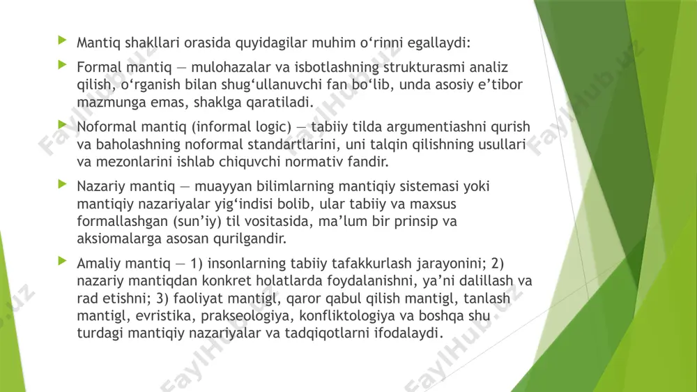 i ham zarur. ziddiyatsizlik inson tafakkuriga xos bo‘lgan eng muhim xislatlardan biridir. ma’lumki, obyektiv voqelikdagi buyum va hodisalar bir vaqtda, bir xil sharoitda biror xususiyatga ham ega bòlishi, ham ega bo‘lmasligi mumkin emas. masalan, bir vaqtning o‘zida, bir xil sharoitda inson ham axloqli, ham axloqsiz bòlishi 1 mumkin emas. u yo axloqli, yo axloqsiz bo‘ladi. nozidlik qonuni ayni bir predmet yoki hodisa haqida aytilgan ikki o‘zaro bir-birini istisno qiluvchi (qarama-qarshi yoki zid) fikr bir vaqtda va bir xil nisbatda birdaniga chin bolishi mumkin emasligi, hech bo‘lmaganda ulardan biri, albatta, yolg‘on bolishini ifodalaydi. bu qonun «а ham в ham в emas bola olmaydi» formulasi orqali beriladi. nozidlik qonuni qarama-qarshi va zid mulohazalarga nisbatan qo‘llanadi. bunda qarama-qarshi mulohazalarning har ikkalasi ham bir vaqtda yolg‘on bòlishi mumkin; o‘zaro zid mulohazalar fcsa, bir vaqtda yolg'on bolmaydi, ulardan biri yolg‘on bolsa, ikkinchisi albatta chin boladi. qarama-qarshi mulohazalarda esa, bunday bo‘lmaydi, ya’ni ulardan birining yolg‘onligidan ikkinchisining …