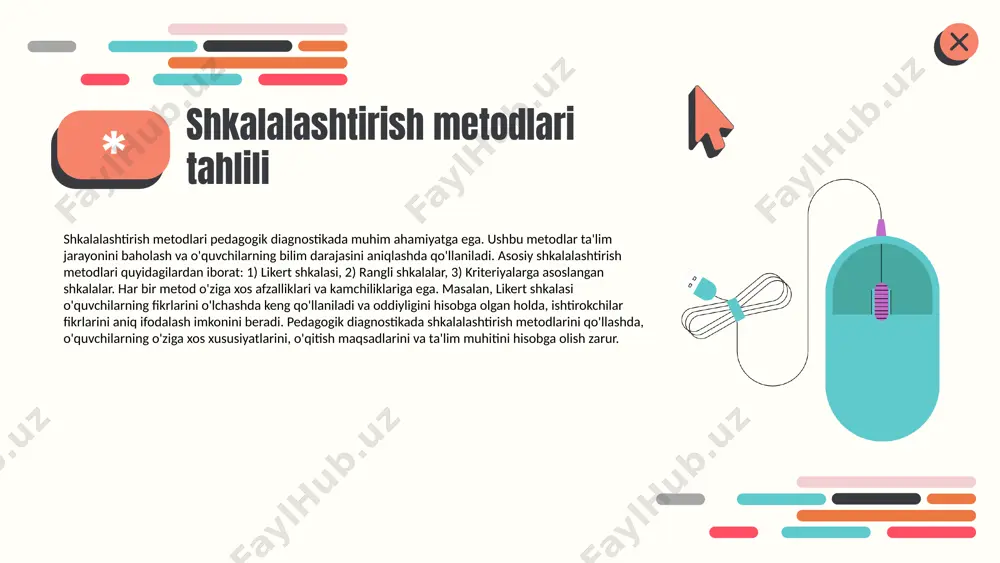 sh qobiliyati**: o'quvchilarning matnni tushunish va tahlil qilish qobiliyati. baholash uchun: o'qilgan matn bo'yicha savollar, tezis yozish yoki asosiy fikrlarni ajratish. 2. **mantiqiy fikrlash**: o'quvchilarning muammolarni hal qilish va mantiqiy xulosalar chiqarish qobiliyati. baholash uchun: mantiqiy jumboqlar, matematik masalalar va muammolarni hal qilish vazifalari. 3. **ijodiy qobiliyat**: o'quvchilarning yangilik kiritish va original fikrlarni ishlab chiqish qobiliyati. baholash uchun: ijodiy yozuv, san'at asarlari yoki loyiha ishlari. ushbu mezonlar bo'yicha baholash usullari yordamida o'quvchilarning qobiliyatlari to'liq va aniq baholanadi, bu esa o'qituvchilarga har bir talabaning kuchli va zaif tomonlarini aniqlashga imkon beradi. photo by altumcode on unsplash baholash jarayonida shkalalashtirishning o'rni baholash jarayonida shkalalashtirish juda muhim rol o'ynaydi. u o'qituvchilarga talabalar qobiliyatlarini aniqlashda yordam beradi va ularning rivojlanishini tahlil qilish imkonini beradi. shkalalashtirish orqali o'qituvchi har bir talabani individual ravishda baholay oladi, bu esa ta'lim jarayonini yanada samarali qiladi. o'qituvchilar shkalalardan foydalangan holda, talabalar o'rtasida farqlarni ko'ra olishadi va kerakli yordamni taqdim …