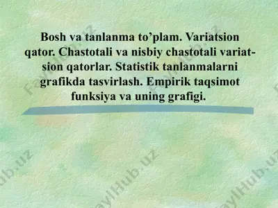 statistika asoslari — PPTX