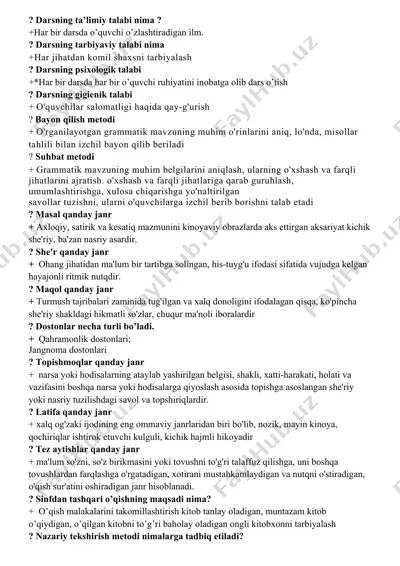 darsning talimiy talabi — DOCX