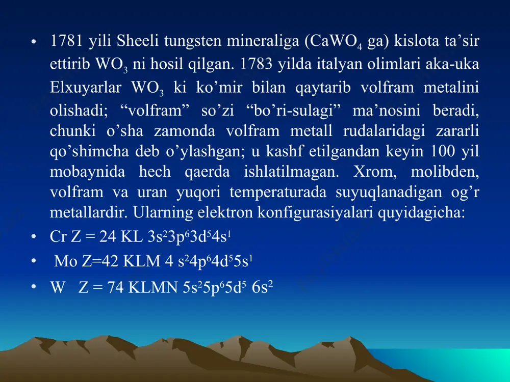 xrom guruhchasi (cr-mo-w) elementlarining tavsifi - Page 4