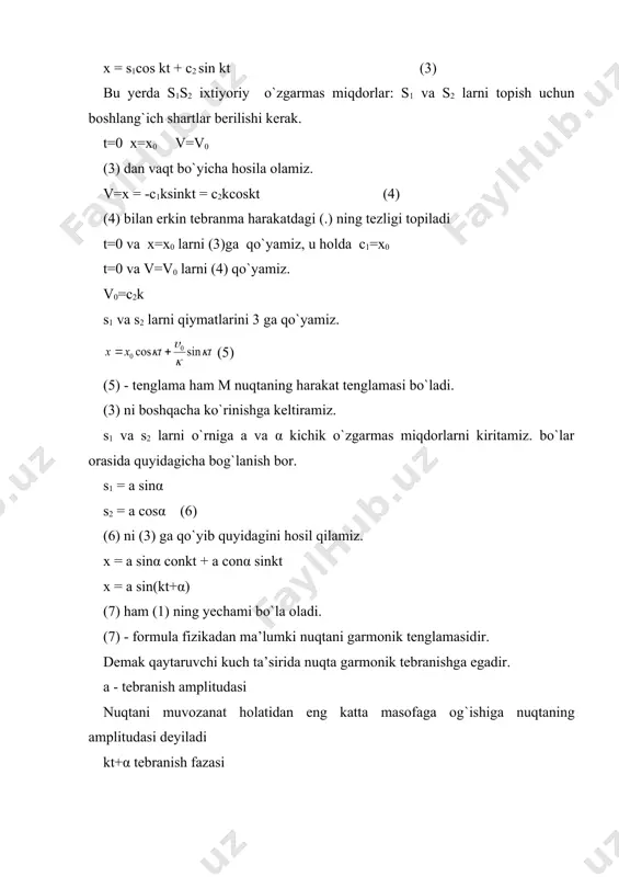 moddiy nuqta nisbiy harakatining differensial tenglamalari ko`chirma va kariolis inersiya kuchlari - Page 5