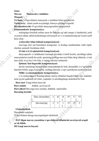 manzarali o`simliklar — DOCX