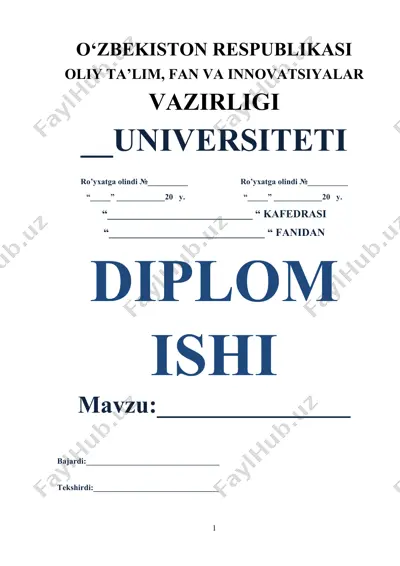 diplom ishi mavzu: tarbiyaviy ishlar — DOC