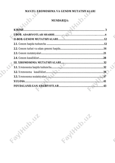 xromosoma va genom mutatsiyalari — PDF