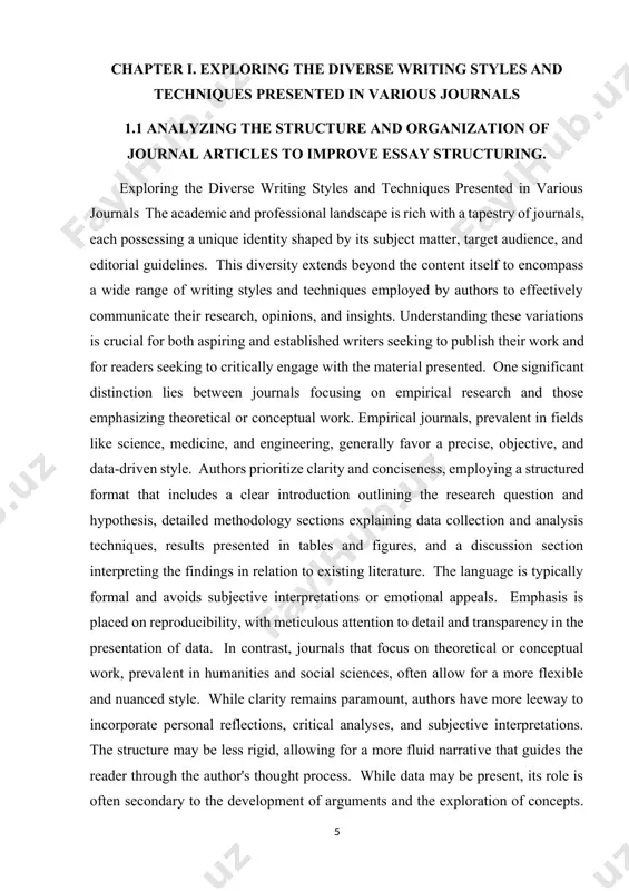es further contribute to the diverse styles found in journals. the use of narrative techniques, for example, is becoming increasingly prevalent, especially in journals exploring qualitative research or case studies. by weaving together data and analysis into a compelling narrative, authors can engage the reader more effectively and convey the significance of their findings in a more impactful way. similarly, the use of rhetorical devices such as analogies, metaphors, and examples can enhance clarity and make complex ideas more accessible. however, the appropriate use of such techniques requires careful consideration to ensure that they strengthen the argument rather than distract from it. the citation style also plays a crucial role in shaping the overall presentation. different journals adhere to distinct citation styles, such as apa, mla, or chicago, each with its own conventions for referencing sources and formatting bibliographies. these stylistic choices impact not only the appearance of the article …