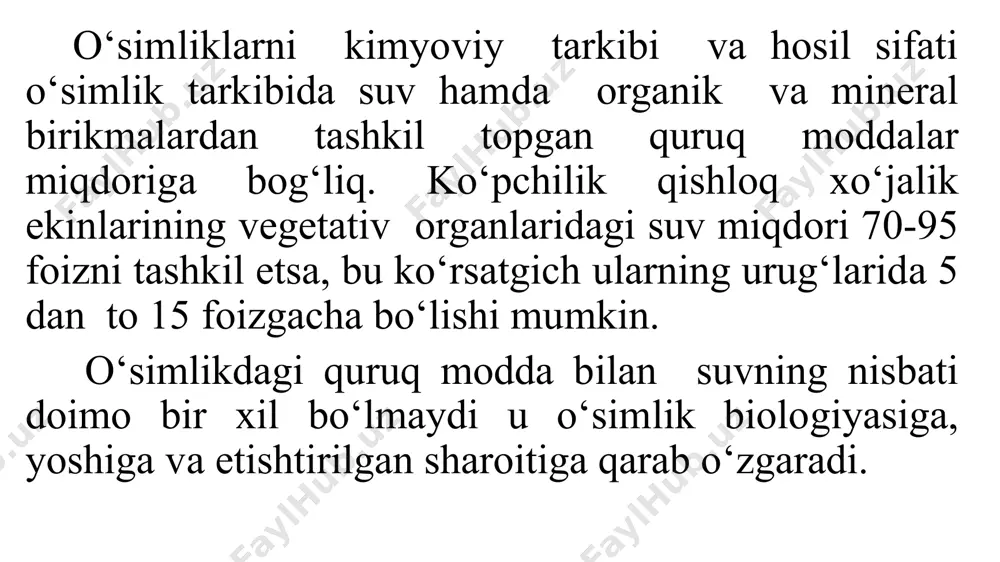 kin turi kul oqsil uglevod kletchatka organik kislota vitaminlar a v1v6 s tarvuz 89,5 0,7 9,2 0,5 0,1 0,10 0,04 7 qovun 88,5 0,6 9,6 0,6 0,2 0,40 0,04 20 qovoqcha 93,0 0,6 5,7 0,3 0,1 0,03 0,03 15 qovoq 90,3 1,0 6,5 1,2 0,1 0,05 0,04 20 boshqaram 90,0 1,8 5,4 0,7 0,05 0,02 0,06 50 kartoshka 75,0 2,0 19,7 1,0 0,1 0,02 0,12 201 pomidor 93,5 0,6 4,2 0,8 0,5 0,80 0,02 38 baqlajon 91,0 0,6 5,5 1,3 0,2 0,02 0,02 5 ko‘k piyoz 92,5 1,3 4,3 0,9 0,2 2,00 0,02 30 bosh piyoz 86,0 1,7 9,5 0,7 0,1 izi 0,05 10 sarimsoq 70,0 6,5 21,2 0,8 0,1 izi 0,08 55 bodring 95,0 0,8 3,0 0,7 0,1 0,06 0,03 10 petrushka 85,0 3,7 8,1 1,5 0,1 1,70 0,05 150 turp 88,5 1,9 7,0 1,5 0,1 0,02 0,03 29 sholg‘om 90,5 1,5 5,9 1,4 0,1 0,01 0,05 20 shivit …