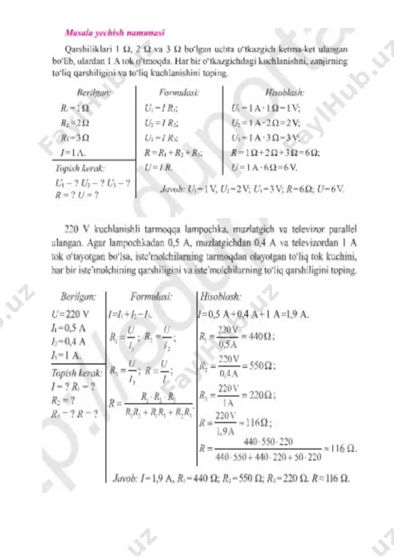 o'tkazgichlarni (istimolchilarni) ketma-ket va parallel ulash - Page 4