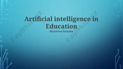 artificial intelligence in education — PPTX