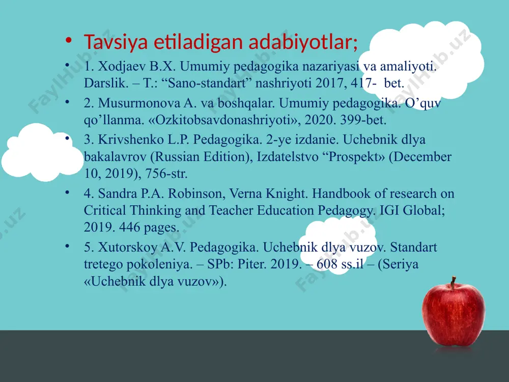 dunyo uch hayotiy davrga bolinadi. birinchi davr eng qadimgi davr sanalib, u ilk hayotni bildiradi. bunda ham jismoniy, ham ma’naviy dunyoda yaxshilik tantana qiladi. dunyoda yoru`glik va insoniy saodat hukmron bo'lgan. ikkinchi davr hozirgi davr bo'lib, bu davrda yaxshilik ruhlari bilan yomonlik ruhlari o'rtasida kurash davom etadi. uchinchi davr - bo‘lg‘usi hayot. bu davrda aql-idrok va adolat tantanasi o'rnatiladi. bo‘lg‘usi yaxshi hayotni artu o'rnatib, dehqonlar badavlat, hokimiyat esa mustahkam bo'ladi, deyiladi. «yaxshilik ta’limni va sadoqatni amalga oshirib yaxshi hokimlar hukm yuritaversinlar. odamlarga va ularnmg avlodlariga baxt-saodat keltiradigan ta’limni amal­ga oshirsinlar». qadimgi turkiy xalqlar yodgorliklarida tarbiyaga doir fikrlar thank you! ppt模板下载：www.1ppt.com/moban/ 行业ppt模板：www.1ppt.com/hangye/ 节日ppt模板：www.1ppt.com/jieri/ ppt素材下载：www.1ppt.com/sucai/ ppt背景图片：www.1ppt.com/beijing/ ppt图表下载：www.1ppt.com/tubiao/ 优秀ppt下载：www.1ppt.com/xiazai/ ppt教程： www.1ppt.com/powerpoint/ word教程： www.1ppt.com/word/ excel教程：www.1ppt.com/excel/ 资料下载：www.1ppt.com/ziliao/ ppt课件下载：www.1ppt.com/kejian/ 范文下载：www.1ppt.com/fanwen/ 试卷下载：www.1ppt.com/shiti/ 教案下载：www.1ppt.com/jiaoan/ 18 скачано с www.znanio.ru image1.png image2.png image3.png image5.png image6.png image4.png image7.png image8.png image9.png image10.png image11.png image12.png image13.png image14.png image15.png image16.png image17.png image18.png image19.png image20.png image21.png /docprops/thumbnail.jpeg