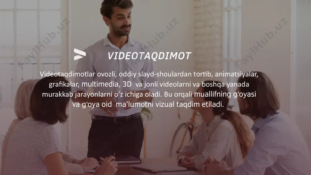 ramay, biteabledagi gorizontal format ham video taqdimot sifatida yaxshi ishlaydi. biteable bulutga asoslangan video taqdimot dasturidir. animaker video taqdimot dasturi har qanday turdagi murakkab videolarni yaratish uchun juda ko'p vositalar va resurslarga ega. animakerda ikkita interfeys varianti mavjud: to'liq va sodda versiya. to'liq versiyada sahnalar, animatsion belgilar variantlari, ramkalarni tahrirlash va boshqalarni yaratish uchun barcha vositalar mavjud. video taqdimot yaratish bo'yicha ko'rsatmalar xizmatni tanlash - bu ishning yarmi. keyinchalik siz qiziqarli va tushunarli taqdimotni tayyorlashingiz kerak. quyida sizni to'g'ri yo'nalishga yo'naltirish uchun qisqacha yo’riqnoma keltirilgan videoning maqsadini shakllantiring maqsadli auditoriyangizni tavsiflang ssenariy tayyorlang kingsoft wps office bu ms office -ning barcha funksiyalariga ega, videoni pdf -ga o‘zgartirishga imkon beradi, fayllarni nusxalash va o‘zgartirishdan himoya qilish funksiyasi mavjud. movavi video suite bu multimedia fayllarini (video, audio va fotosuratlar) qayta ishlash, tahrirlash, yaratish uchun oddiy dastur. ushbu dastur movavi kompaniyasining eng mashhur mahsulotidir. movavi video suite dasturi movavi video suite movavi video …