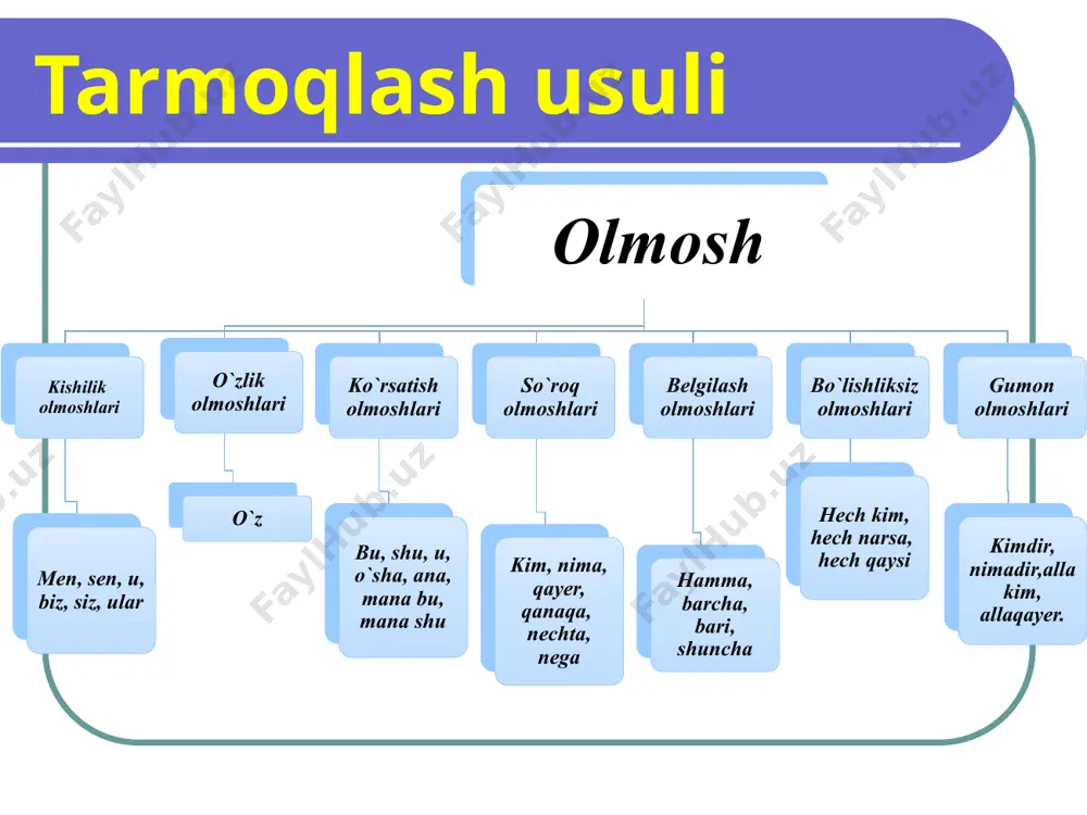 olmoshning ta’rifi, leksik-grammatik xususiyatlari - Page 5