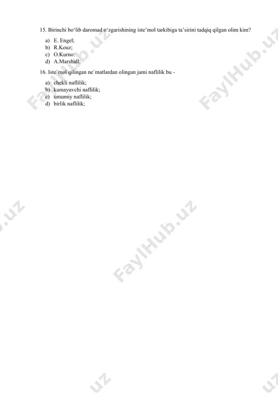 u - a) chekli naflilik; b) kamayuvchi naflilik; c) umumiy naflilik; d) birlik naflilik;