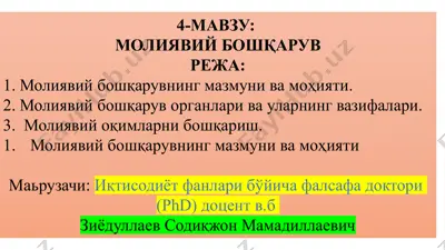 moliiaviy boshqaruvning mazmuni va mohiyati — PPTX