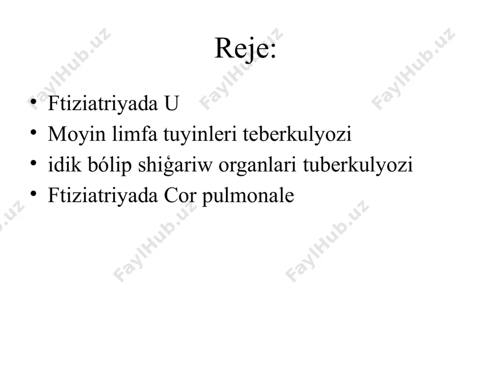 awajlanadi (milliar tuberkulyoz, kazioz pnevmoniya) patogenez ókpe júrek simptominda tiykarģi mexanizm ókpe gipertenziyasi bolip tabiladi, procestiń rawajlanģanliģina qarap 3 stadiya pariq qiladi: ókpe gipertenziyasi (tranzitor) ókpe arteriyasinda basimniń artiwi fizikaliq miynet waqtinda bolip, isiniw procesi ókpede bolģanda yamasa bronxlar obstrukciyasinda kórinedi (bul dáwirde ókpe júrek simptomlari kórinbeydi) (stabil) ókpe giperteniyasi tinish halattada júzege keledi, bul basqishta ókpe toqimasi menen ókpe qan tamirlarida ziyanlanadi (bul dáwirde ókpe júrek simptomlari kompenzaciya basqishinda boladi) turaqli ókpe gipertenziyasi, bul stadiyada júrekte gipertrofiya hám kishi qan aylaniw sheńberinde qan aylaniwdiń jetispewshiligi menen keshedi. ój klinikasi ókpe tuberkulyoziniń foninda bolip bir waqittiń ózinde ókpe júrek jetispewshiliginde kórinedi. kompensator belgilerdiń rawajlaniwi nawqas jaģdayiniń awirlasiwina,kókek kletkasinda awiriw,dem aliw jetispewshiligi, birden (rezkoy) dem qisiliwlar, arterial basim artiwi, teri kógeriwleri, moyin venalariniń úlkeyiwi, prixomator buziliwlar h.t.b diagnostika gemogramma, kompemsaciya basqishinda ótkeriledi (eger nawqasta tuberkulyoz keselligi bolsa) ekg exokg kt h.t.b emlew ój da emlew tuberkulyoz benen kompleks terapiya alip bariladi …